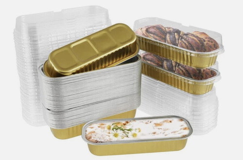 50x mini loaf pans - with, lids