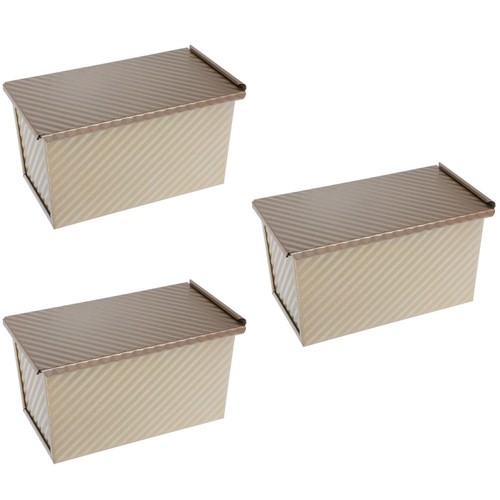 Golden reusable loaf pans - golden, set