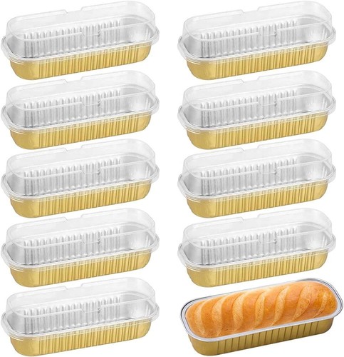 50x mini loaf pans with - 50x, lids