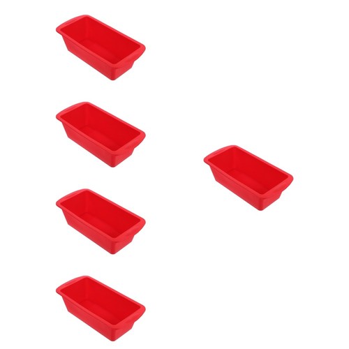 5pcs red silicone reusable - red,